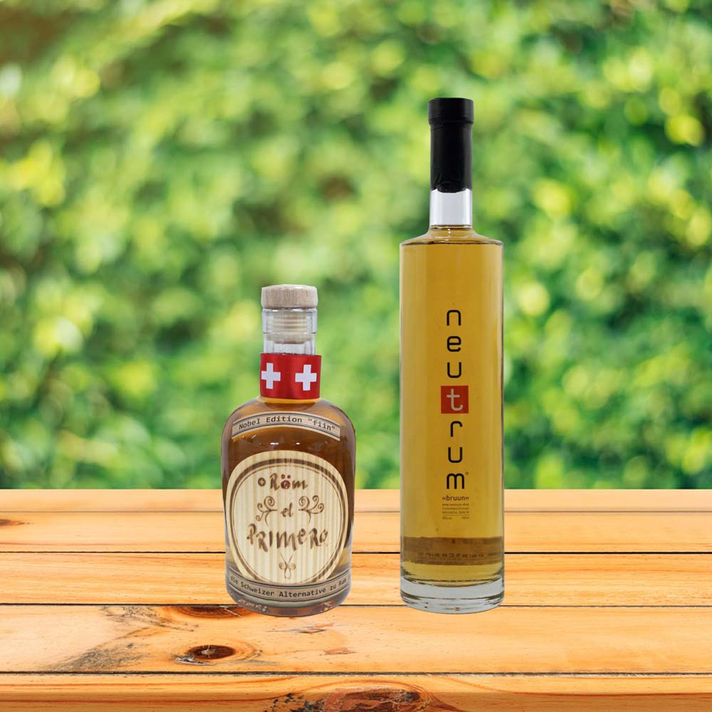 Getränke, Food, Food Deluxe, Fine Food, Accessoires, Zuckerrüben, Zuckerrübenschnaps, Schnaps, Cocktail, Rum, Swissmade, Geschenk, Geschenkidee, Geschenkbox, Röm, Röm el Primero «puur», Röm el Primero «fiin», Röm el Primero, Fass, Fässli, Box, Röm-Box, Röm-Fässli, Kombi 2er Set, Kombi Gesamtpaket, Kombi 4er Set,