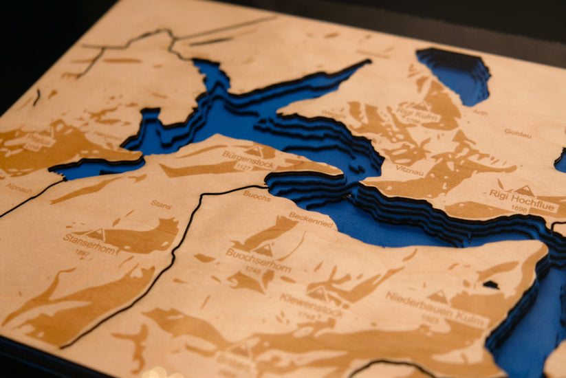 3D Wandkarte Vierwaldstättersee, Wandkarte, Vierwaldstättersee, Deko, Hause, Home, Luzern, Zug, Zentralschweiz, Bild