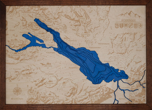 3D Wandkarte Bodensee, Wandkarte, Bodensee, Deko, Hause, Home