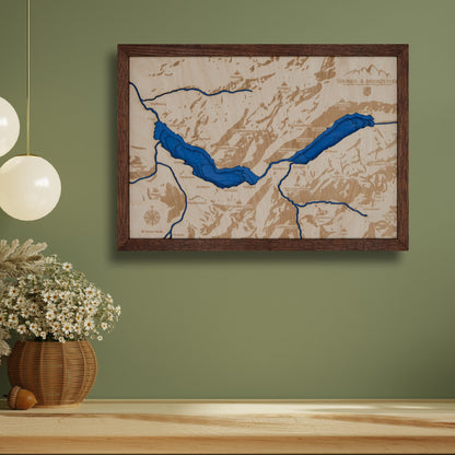 3D Wandkarte Thunersee und Brienzersee, Wandkarte, Zürichsee, Deko, Hause, Home, Bild, Thun, Interlaken, Brienz, Berner Oberland, Schweiz